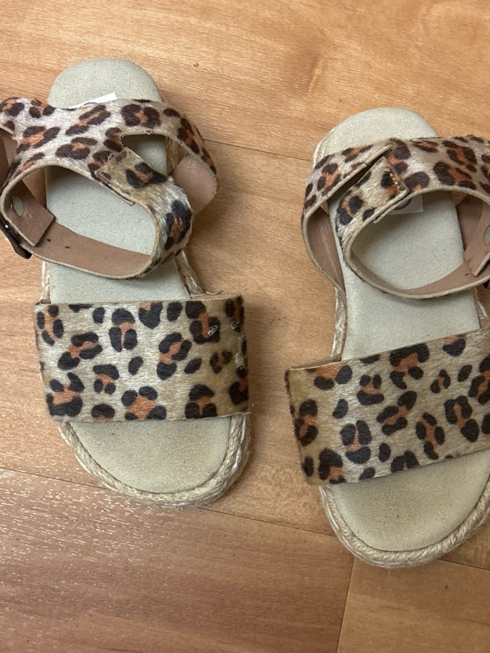 Source Unknown Leopard Print Kids Dress Sandals - Brown/Tan/Black